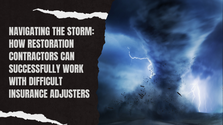 Navigating the Storm: How Restoration Contractors Can Successfully Work with Difficult Insurance Adjusters